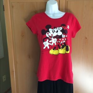 Mickey and Minnie red tee shirt